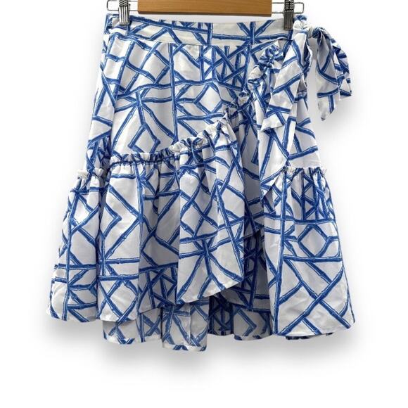 Vineyard Vines Lattice Print Wrap Skirt in Marlin Size 2 - Picture 3 of 10